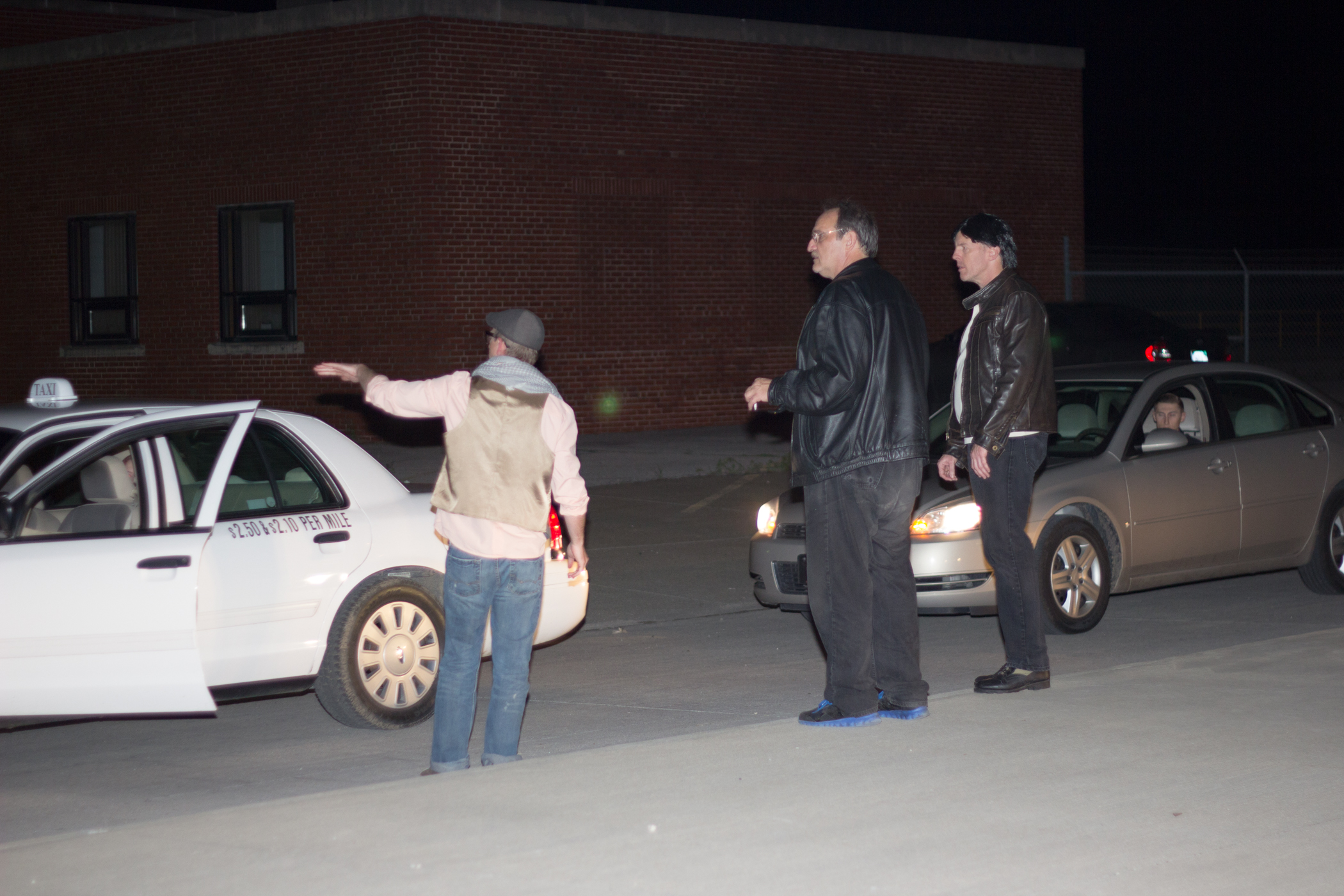 Prepping for the car chase scene.